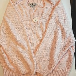 TOI baby pink sweater crop, 3/4 sleeve large